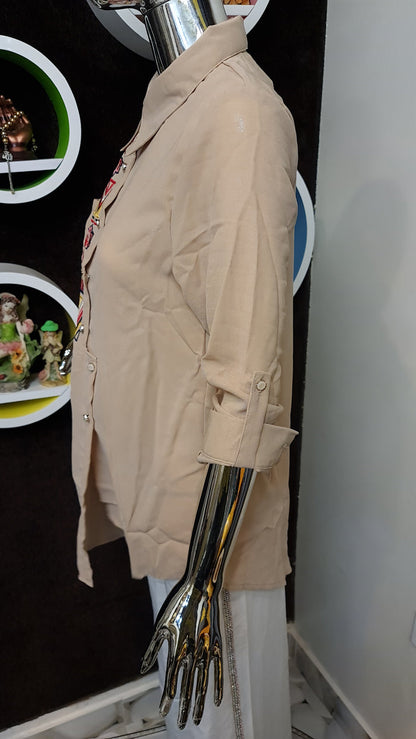 Skin Embroidery casual shirt - Maha fashions -  Shirts