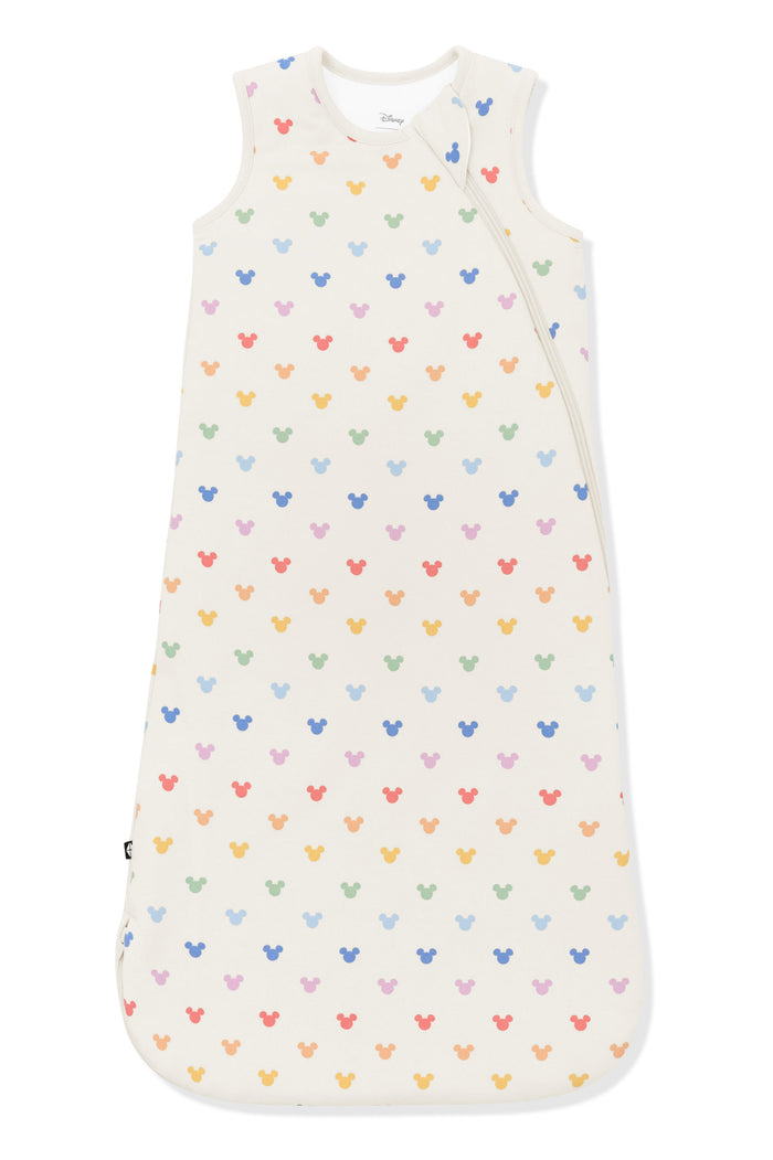 Sleep Bag with Pastel Mickey Mouse pattern on an oat background