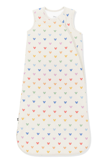 Sleep Bag with Pastel Mickey Mouse pattern on an oat background