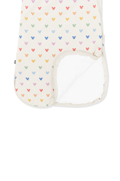 Bottom part of Sleep Bag in Pastel Mickey Mouse pattern on an oat background