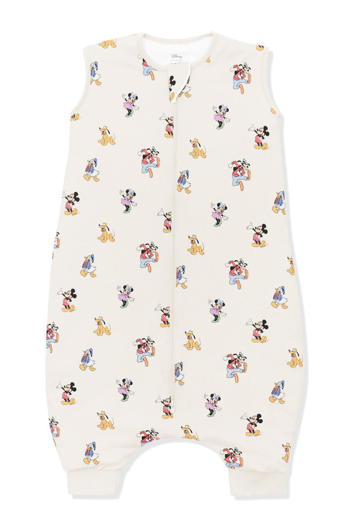 Sleep Bag Walker with Mickey Mouse and Friends print on an oat background