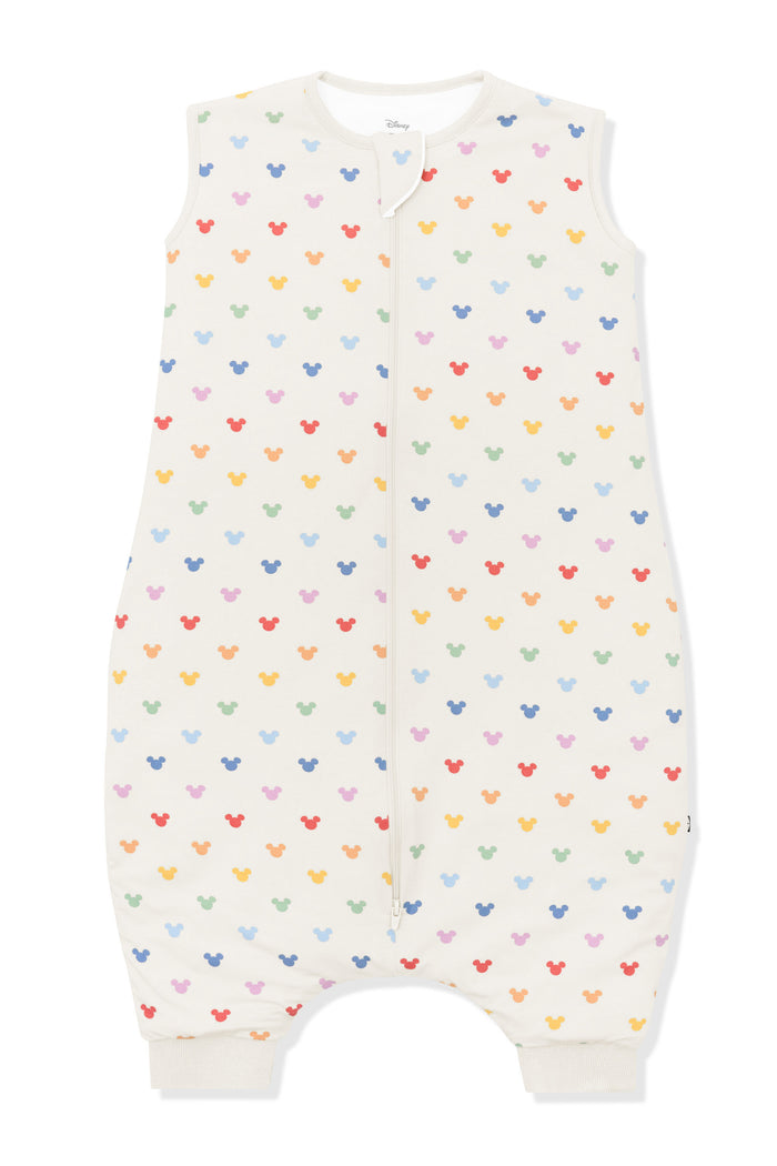 Sleep Bag Walker with Pastel Mickey Mouse pattern on an oat background