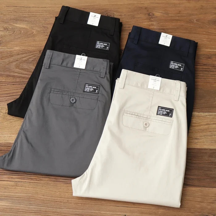Slim fit business chinos - AntoniosClothing - Dark gray