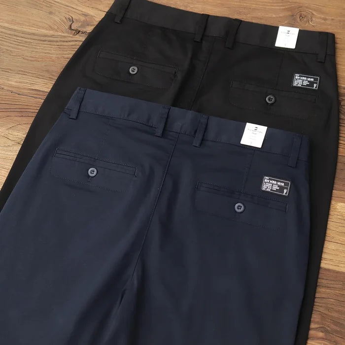 Slim fit business chinos - AntoniosClothing - Dark gray
