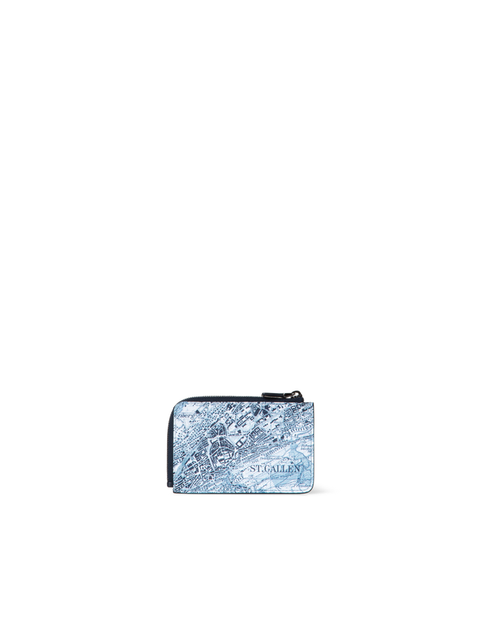 Designer Small Wallet with St. Gallen Map Print - blue - multicolor