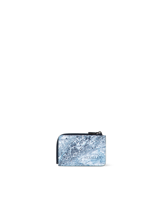 Designer Small Wallet with St. Gallen Map Print - blue - multicolor