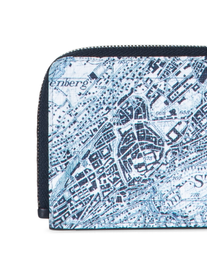 Designer Small Wallet with St. Gallen Map Print - blue - multicolor