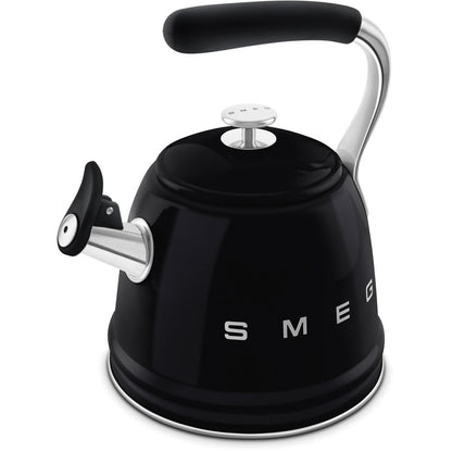 Smeg WKF01BL Retro 50s Style Whistling Hob Kettle Black Black