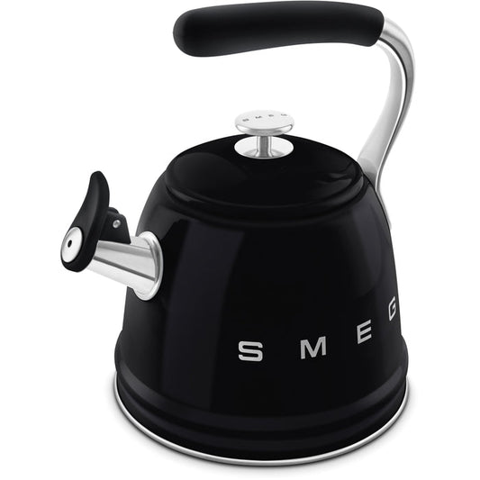 Smeg WKF01BL Retro 50s Style Whistling Hob Kettle Black Black