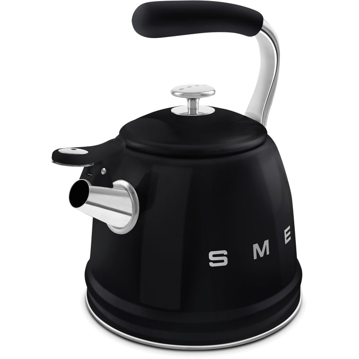 Smeg WKF01BL Retro 50s Style Whistling Hob Kettle Black Black