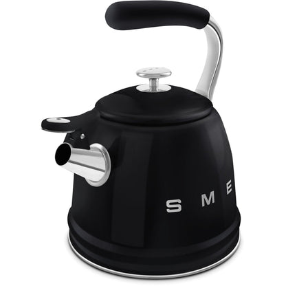 Smeg WKF01BL Retro 50s Style Whistling Hob Kettle Black Black