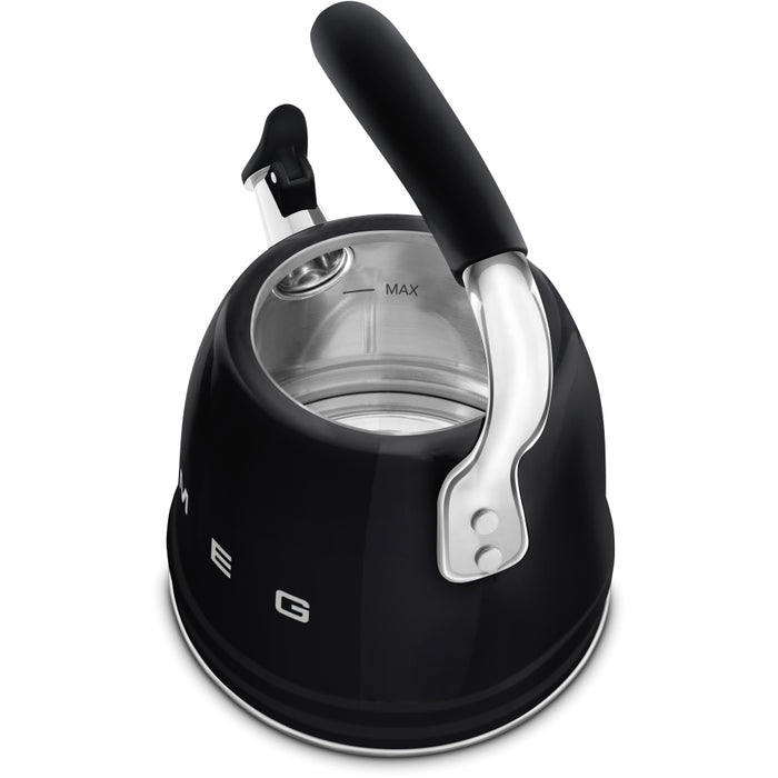 Smeg WKF01BL Retro 50s Style Whistling Hob Kettle Black Black