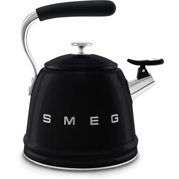 Smeg WKF01BL Retro 50s Style Whistling Hob Kettle Black Black