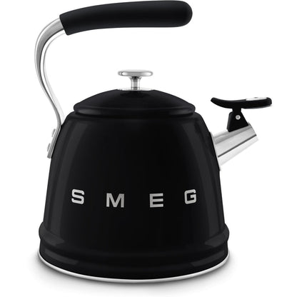 Smeg WKF01BL Retro 50s Style Whistling Hob Kettle Black Black