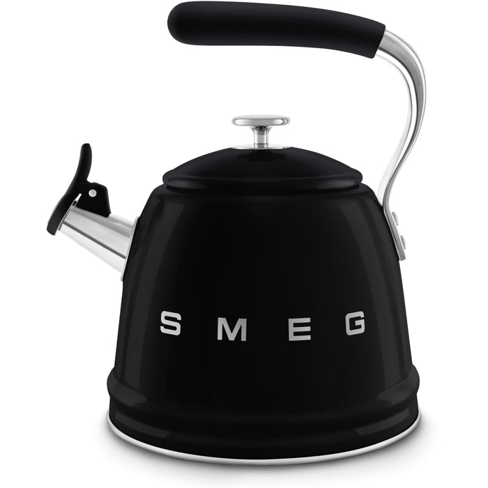 Smeg WKF01BL Retro 50s Style Whistling Hob Kettle Black Black