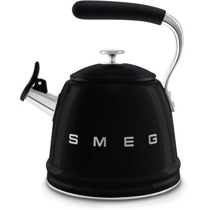 Smeg WKF01BL Retro 50s Style Whistling Hob Kettle Black Black