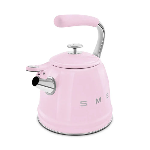 Smeg WKF01PK Retro 50s Style Whistling Hob Kettle Pink Pink