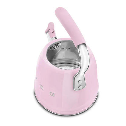 Smeg WKF01PK Retro 50s Style Whistling Hob Kettle Pink Pink