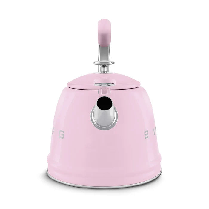 Smeg WKF01PK Retro 50s Style Whistling Hob Kettle Pink Pink