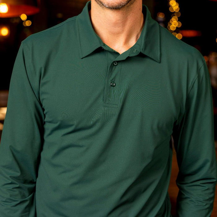 RSVLTS Breakfast Balls Commuter Long Sleeve Polo Smoke Pine – Commuter Long Sleeve Polo Smoke Pine – Commuter Long Sleeve Polo
