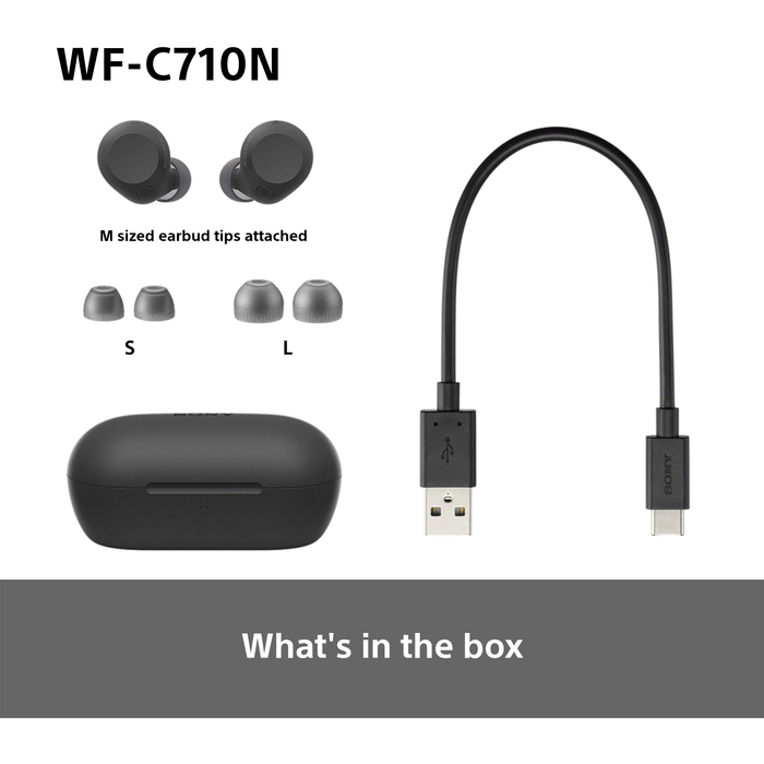 Sony WFC-710N Wireless Noise Cancelling Bluetooth Earbuds Black Black