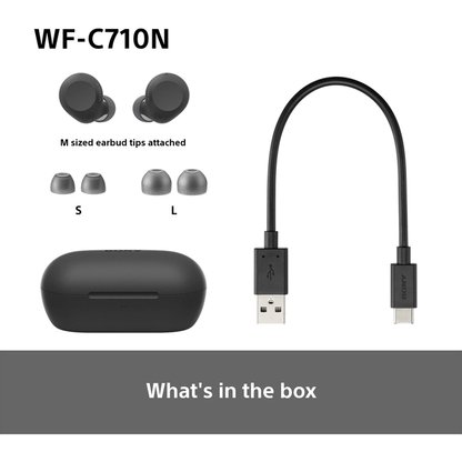 Sony WFC-710N Wireless Noise Cancelling Bluetooth Earbuds Black Black