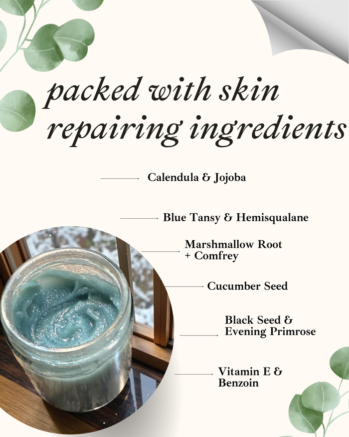 Soothe Glaze – Ultra-Healing Blue Tansy & Calendula Botanical Balm for Sensitive & Eczema-Prone Skin, Baby Safe Formula