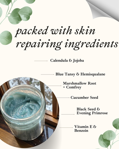 Soothe Glaze – Ultra-Healing Blue Tansy & Calendula Botanical Balm for Sensitive & Eczema-Prone Skin, Baby Safe Formula