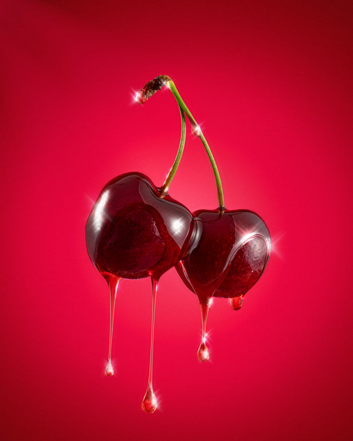 Sour Cherry Fluted Glasses