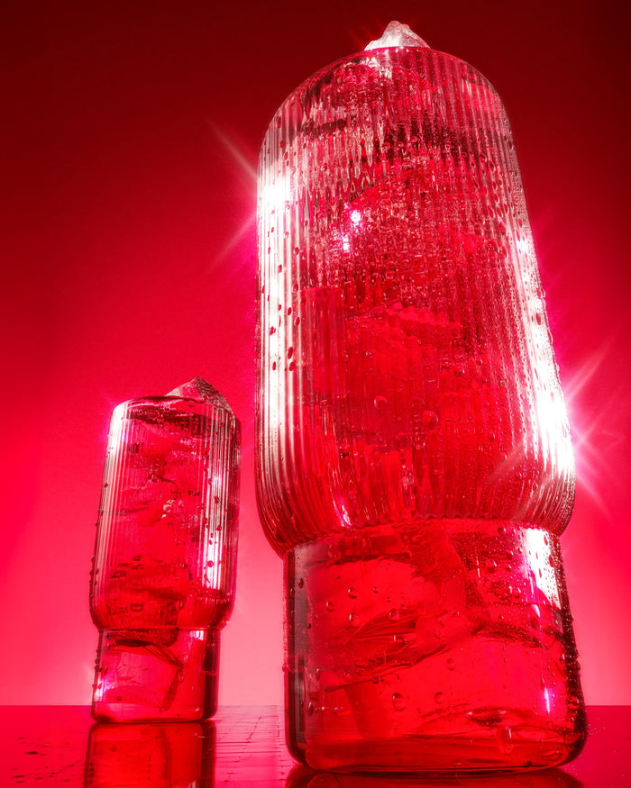 Sour Cherry Fluted Glasses