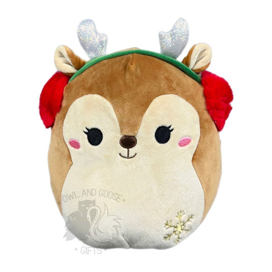 Squishmallow 12 Inch Darla the Deer with Earmuffs Christmas Plush Toy - Owl & Goose Gifts