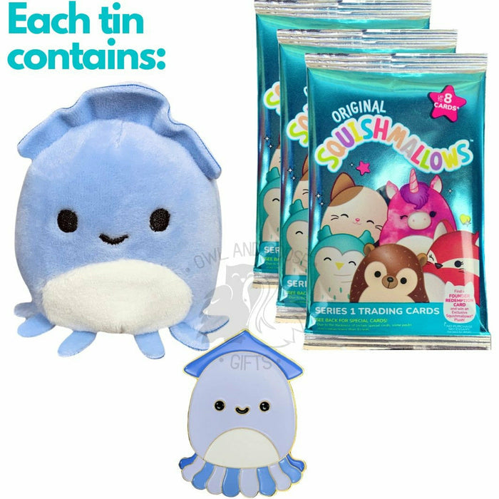 Squishmallow Collector's Tin - Stacy the Squid - Owl & Goose Gifts