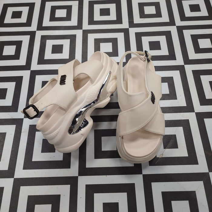 SRJ-060 BEIGE - Maha fashions -  Women Footwear