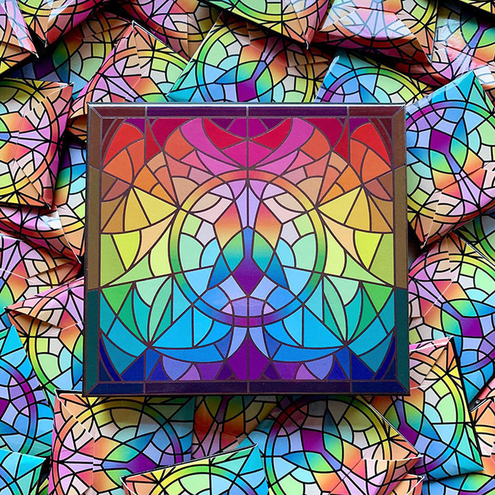 Top angled Blemished Mini Stained Glass Magnetic Palette