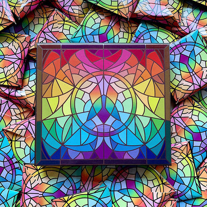 Top angled Blemished Mini Stained Glass Magnetic Palette