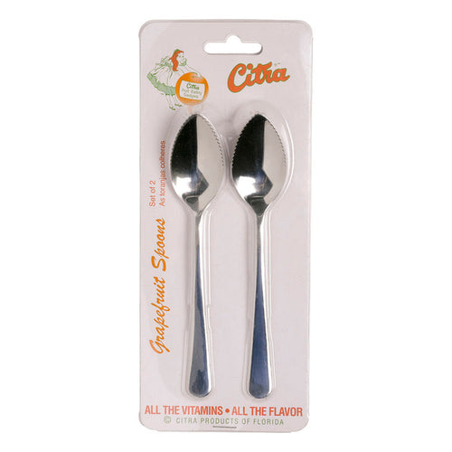 Stainless Steel Fruit Spoon Set 2 Piece Carded - 12 Count