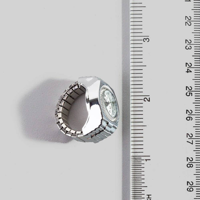 Stainless Steel Heart Shaped Ring Watch