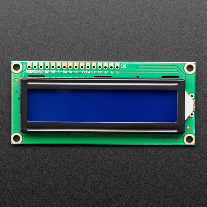 Standard LCD 16x2 + extras (white on blue) by Adafruit - The Pi Hut