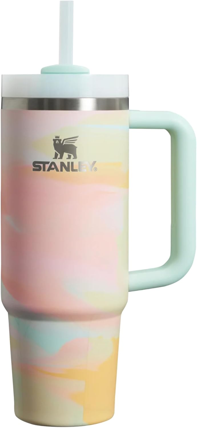 STANLEY Quencher H2.0 FlowState Stainless Steel Vacuum Insulated Tumbler With Lid And Straw Warm Serene Brushstroke 40oz