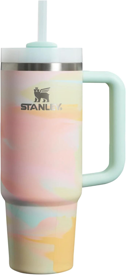 STANLEY Quencher H2.0 FlowState Stainless Steel Vacuum Insulated Tumbler With Lid And Straw Warm Serene Brushstroke 40oz