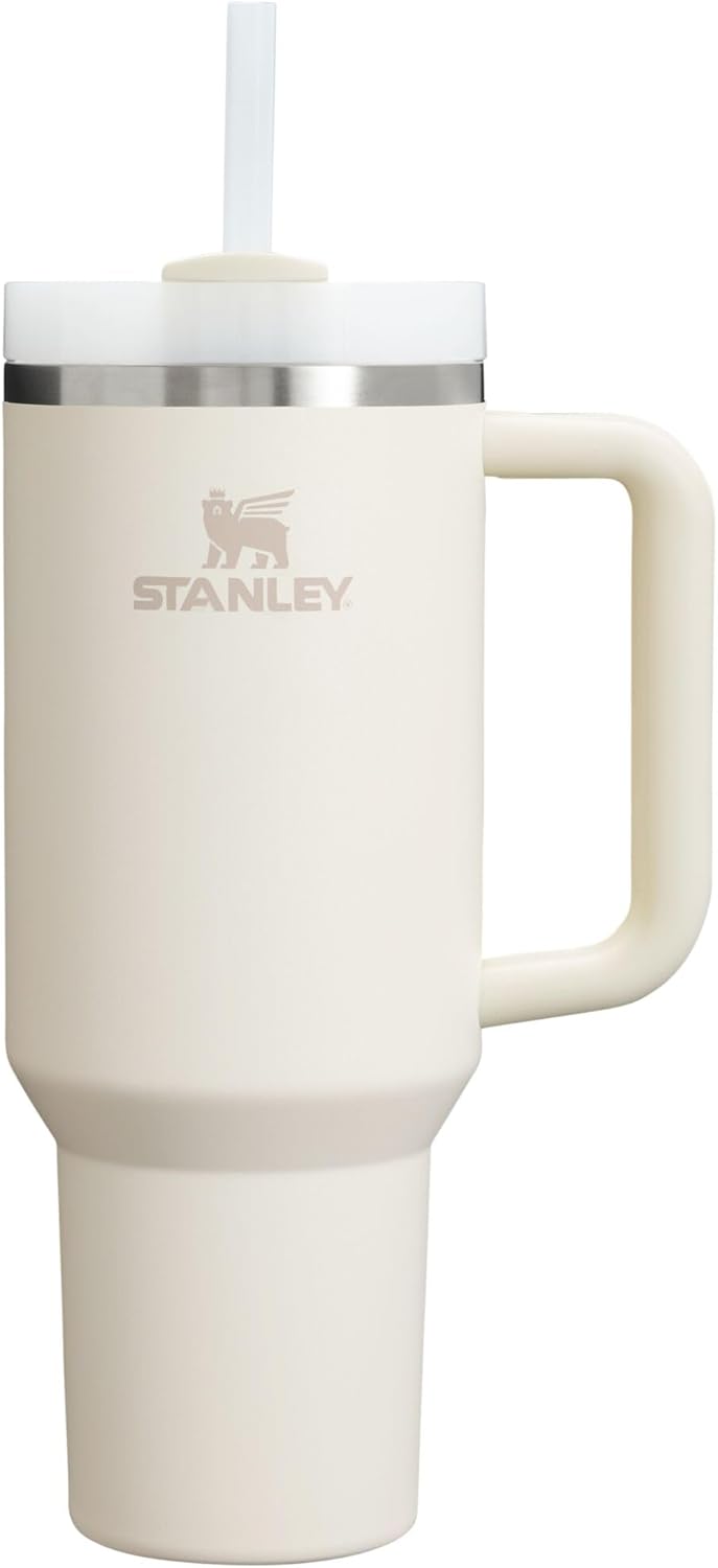 Stanley Quencher H2.0 Tumbler With Handle And Straw Cream 2.0 40oz