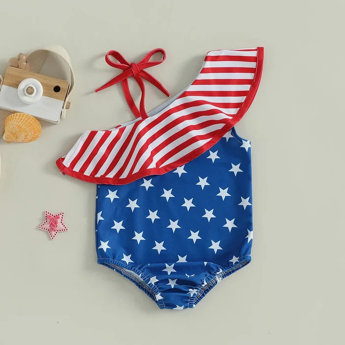 STARS & STRIPES Asymmetric Swimsuit