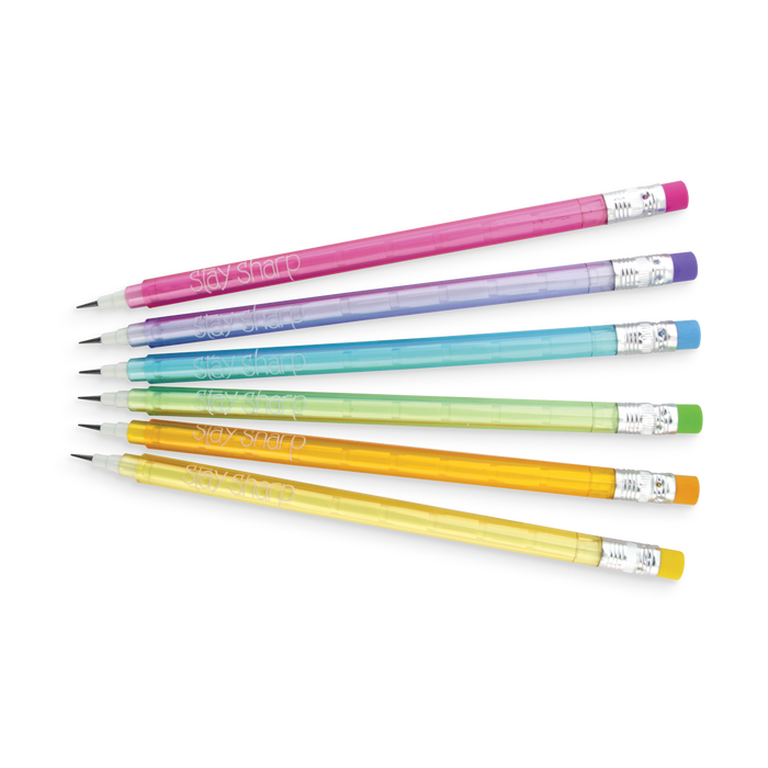 Stay Sharp Rainbow Mechanical Pencils displayed in a fan shape