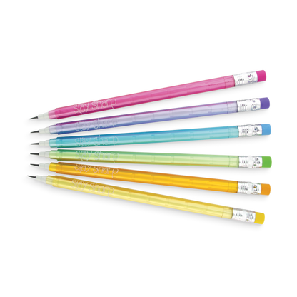 Stay Sharp Rainbow Mechanical Pencils displayed in a fan shape