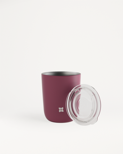 Steel Cup Set with lid, minimalist design, ideal for drinks.