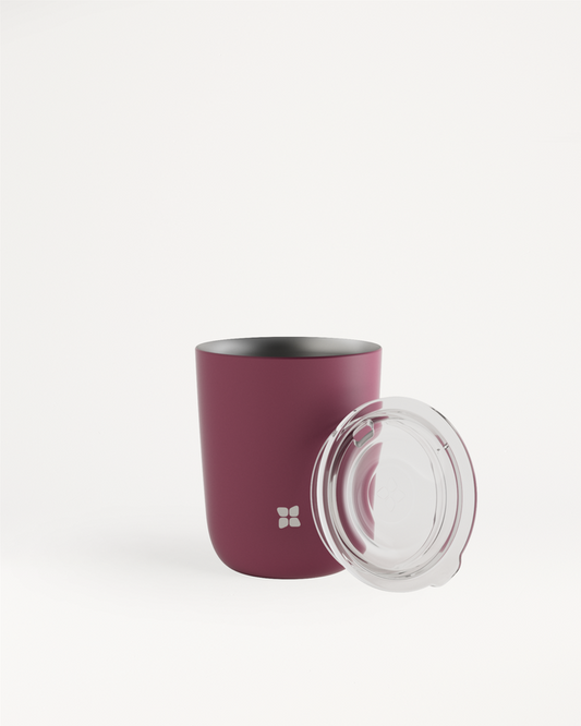 Steel Cup Set with lid, minimalist design, ideal for drinks.