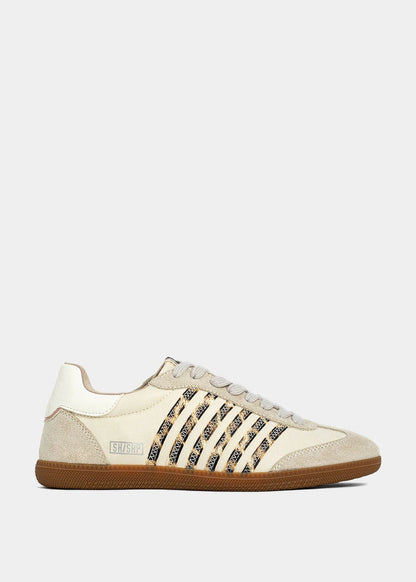 beige sneaker leopard stripe shush Stevie shoe