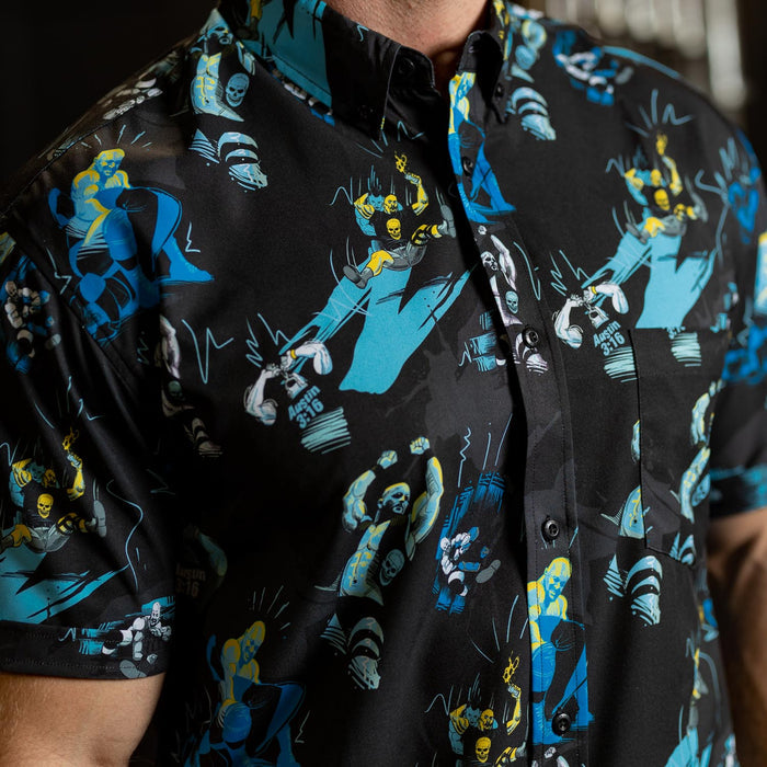 RSVLTS WWE Short Sleeve Shirt Stone Cold 3:16 Day "The Bottom Line" – KUNUFLEX Short Sleeve Shirt