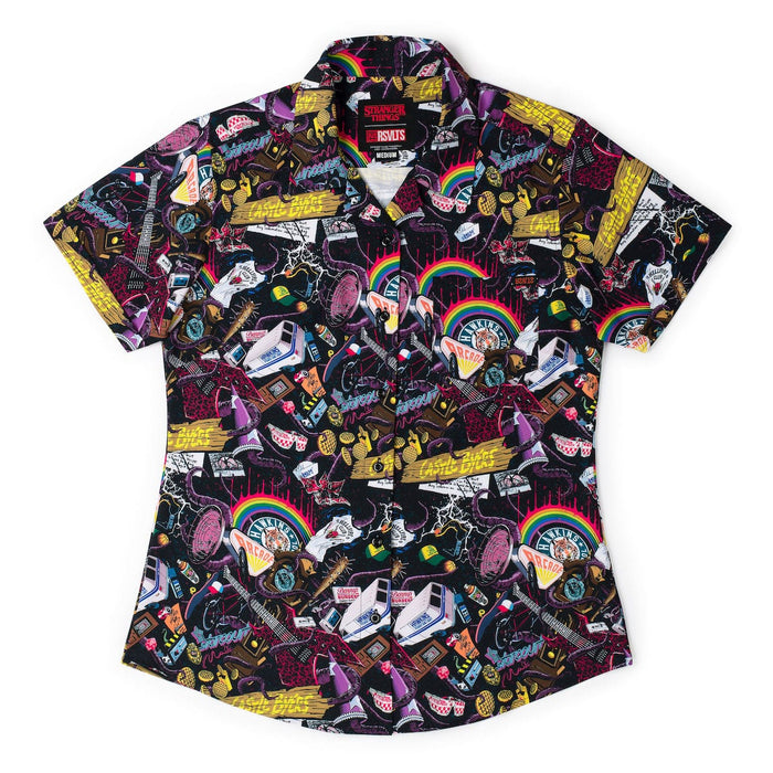 RSVLTS XS Stranger Things Women's Short Sleeve Shirt Stranger Things "Dimensions Collide" – Women's  KUNUFLEX Short Sleeve Shirt Stranger Things "Dimensions Collide" – Women's  KUNUFLEX Short Sleeve Shirt