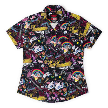 RSVLTS XS Stranger Things Women's Short Sleeve Shirt Stranger Things "Dimensions Collide" – Women's  KUNUFLEX Short Sleeve Shirt Stranger Things "Dimensions Collide" – Women's  KUNUFLEX Short Sleeve Shirt